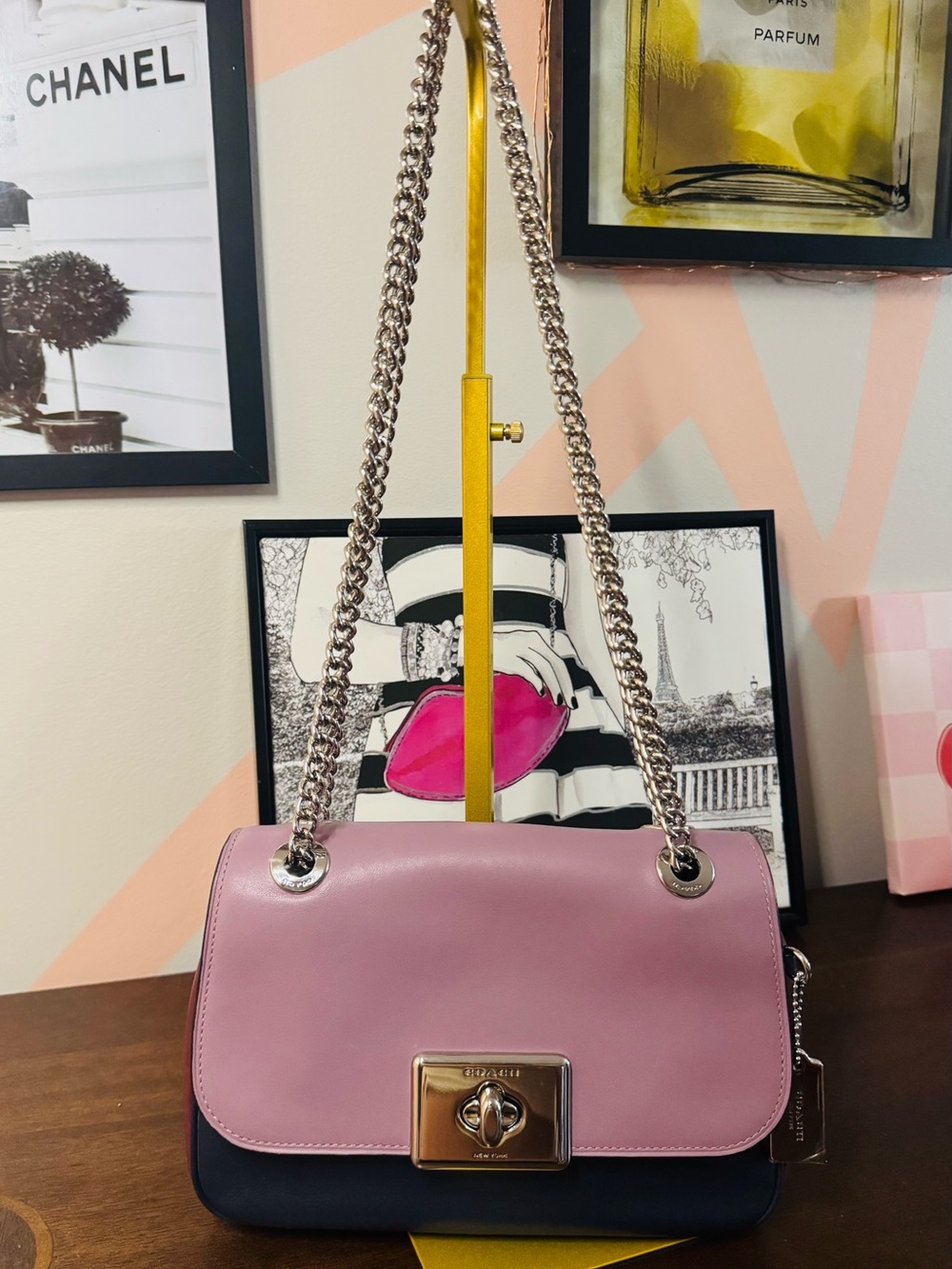 Coach Colorblock Leather Chain Strap Shoulder Bag/Crossbody NWT